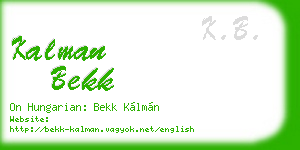 kalman bekk business card
